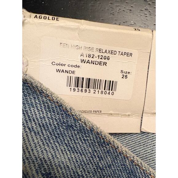 NWT AGOLDE FEN HIGH RISE RELAXED TAPER JEANS SIZE 25 - Picture 6 of 6